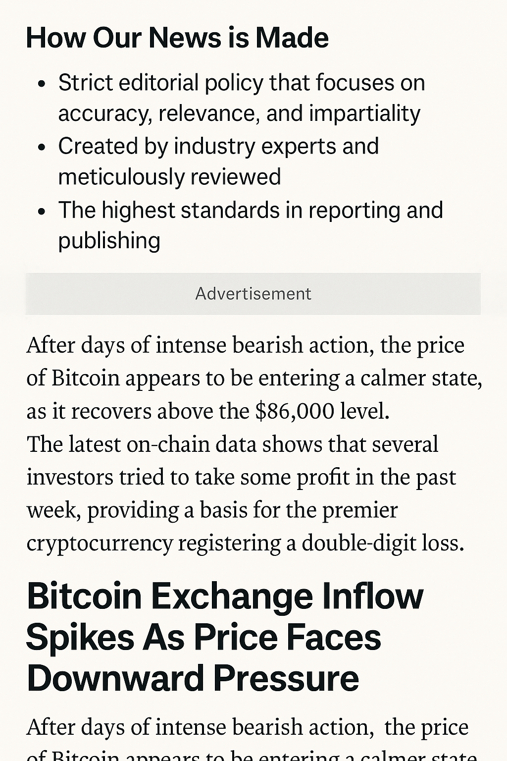 "Bitcoin Exchange Inflows Surge to $2 Billion Amid Ongoing Profit-Taking Trends"