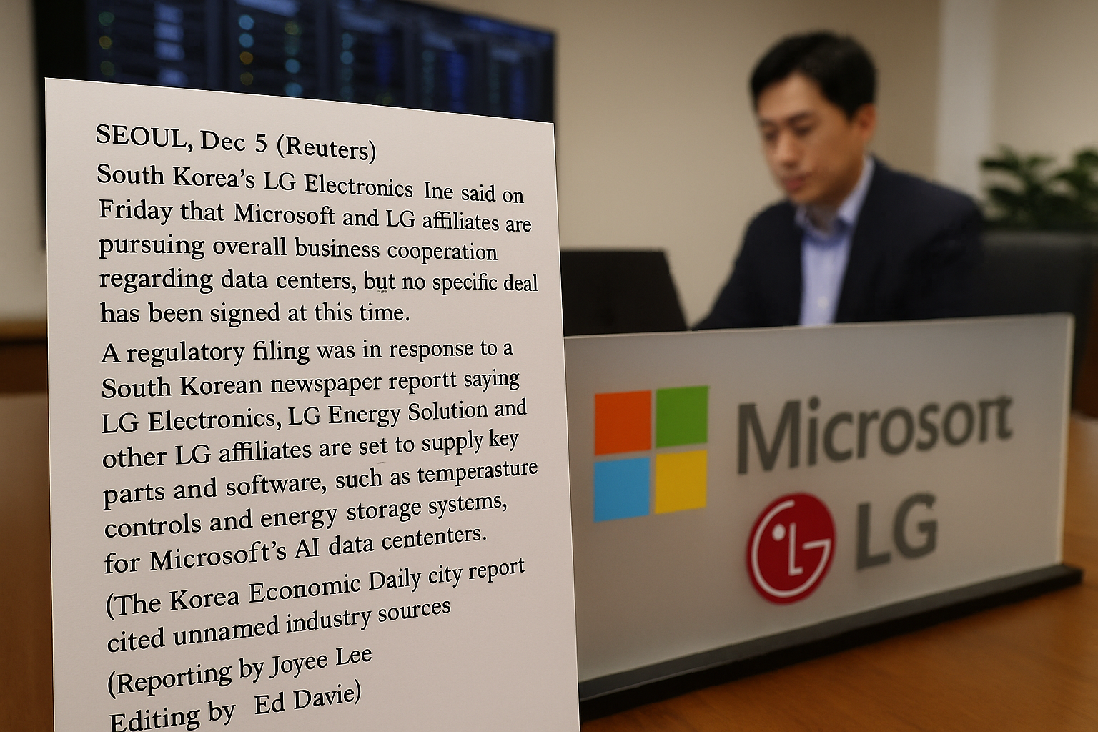 LG Electronics Announces Potential Collaboration with Microsoft on Data Centers