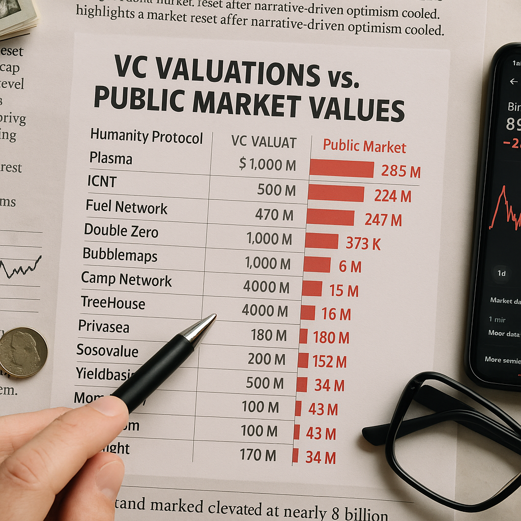 Venture Capital Optimism Diminishes as 2025 Crypto Ventures Plummet Below Initial Valuations