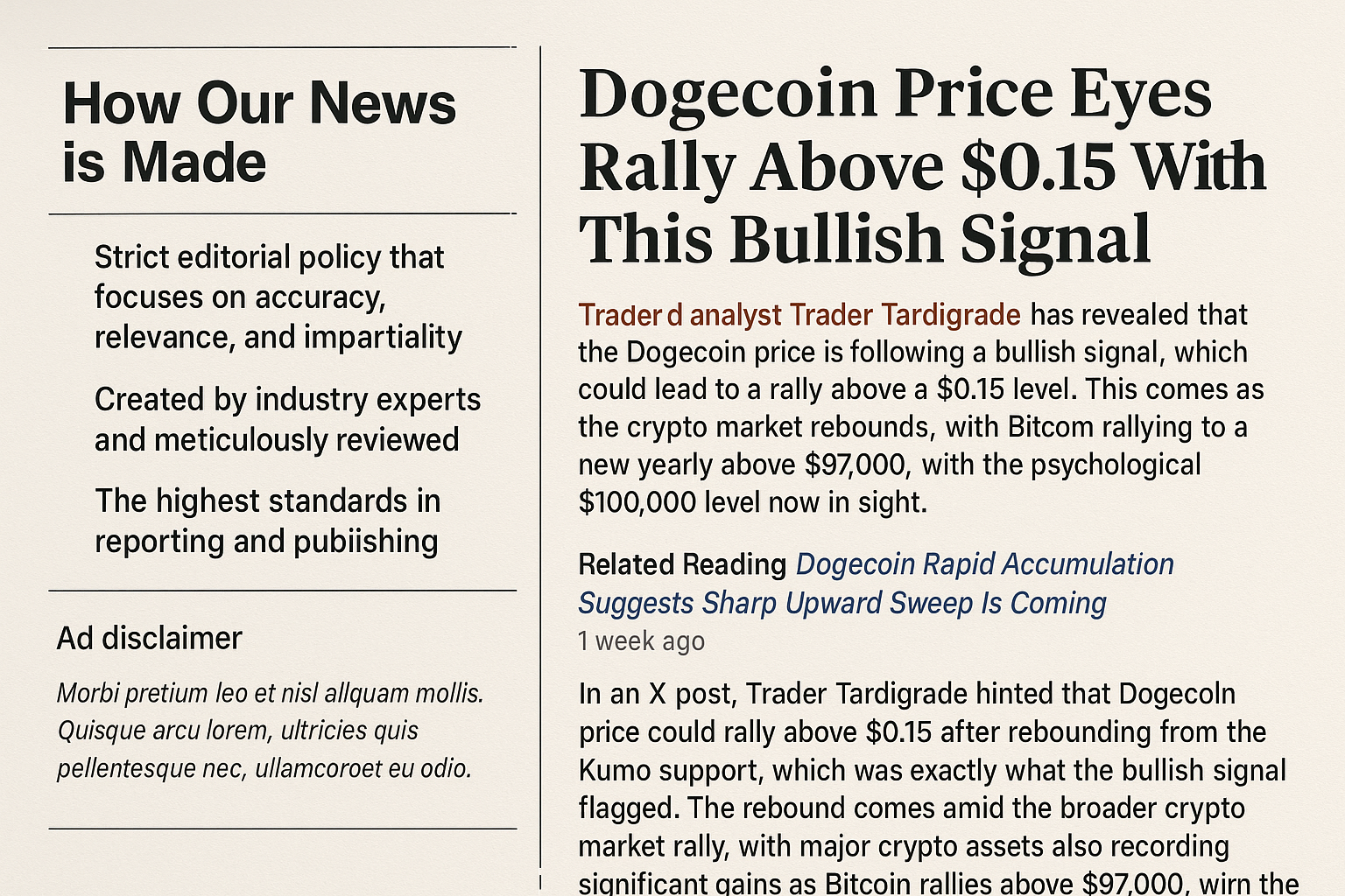 Dogecoin Price Shows Promise with a Bullish Indicator and a Key Target