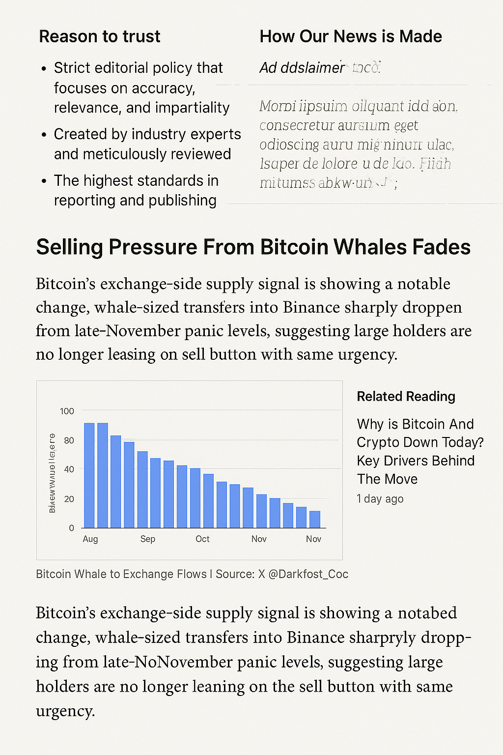 Bitcoin Whale Anxiety Eases: Sell Pressure on Binance Plummets