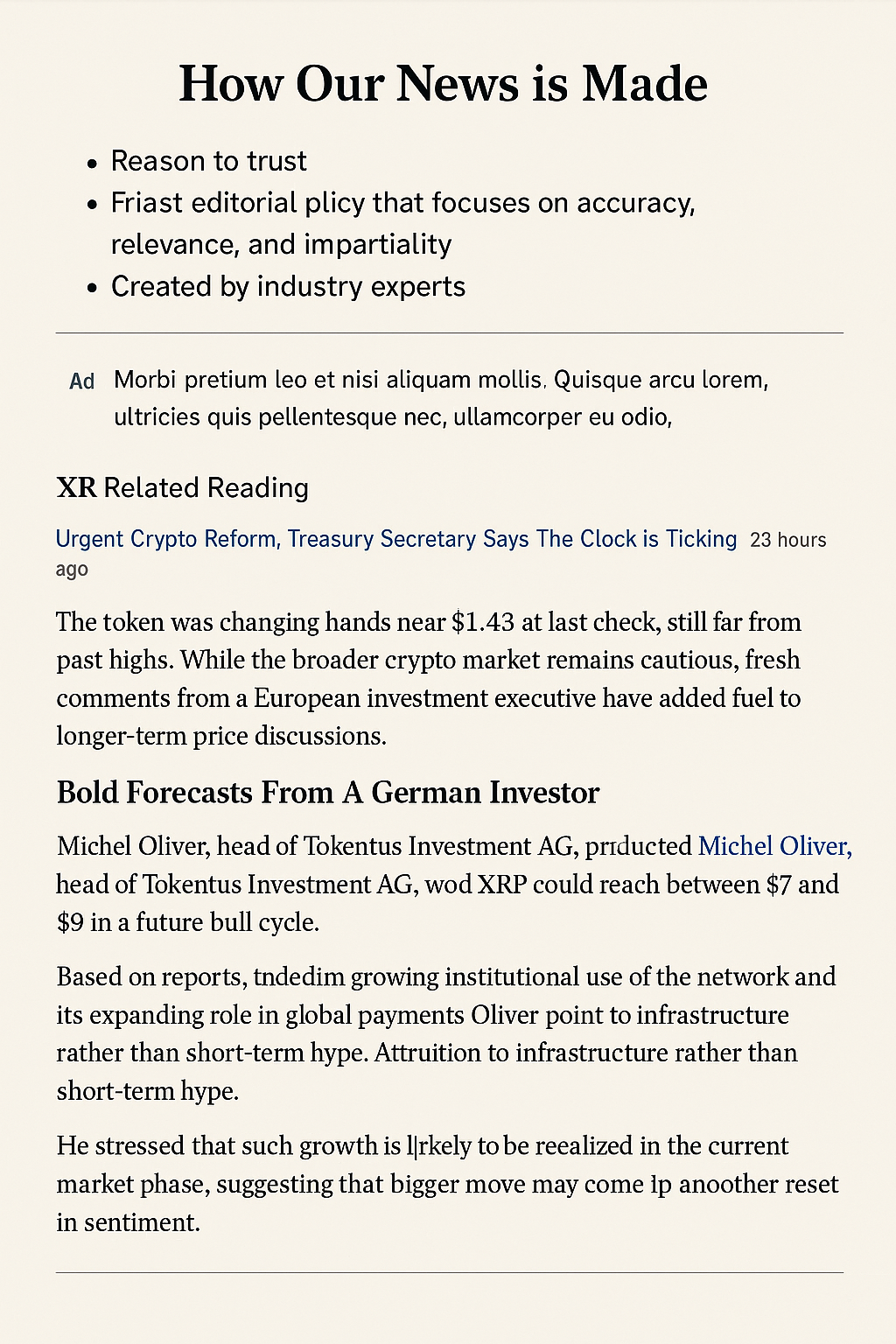 XRP Featured in German Media with Ambitious $9 Target
