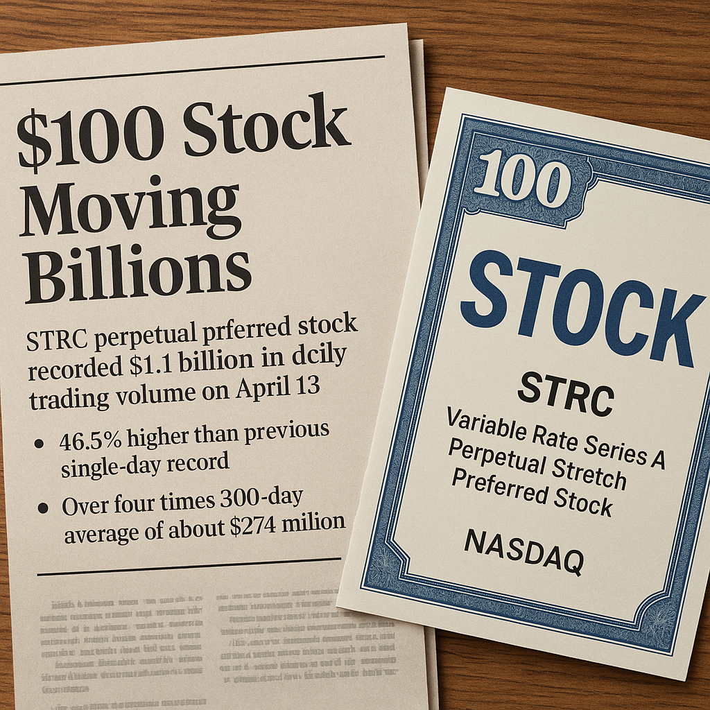 Strategy's STRC Stock Achieves Record Daily Trading Volume of $1.1 Billion