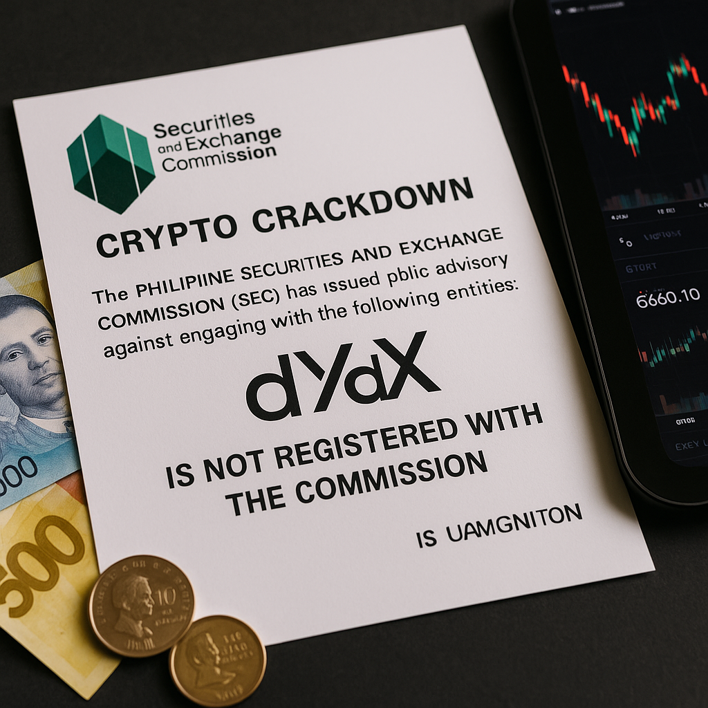 Philippine SEC Issues Significant Warning to dYdX and Other Crypto Platforms