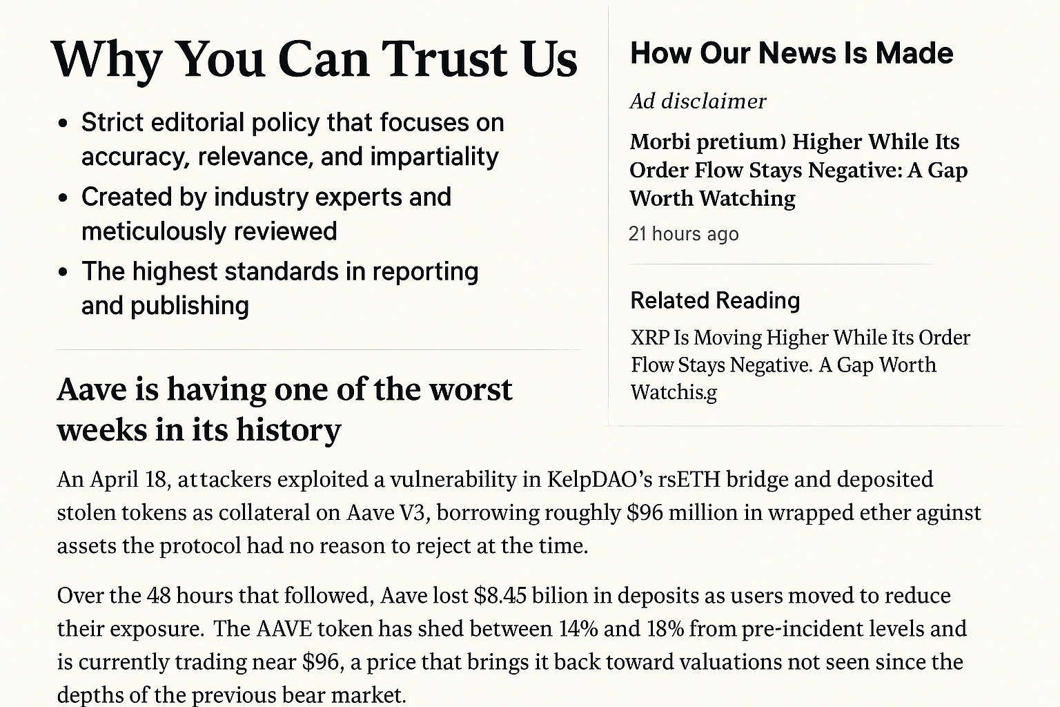 Aave Experiences 18% Decline and Faces $196M in Troubled Debt, Yet Institutional Investors Are Taking Positions