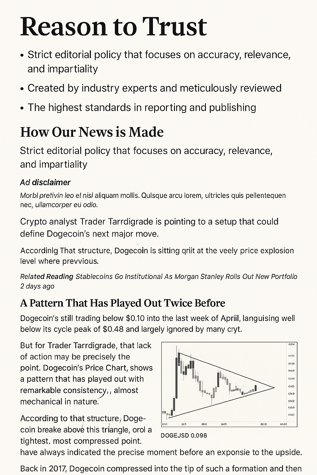 Dogecoin Approaches Triangle Apex: Historical Trends Suggest Potential Next Moves