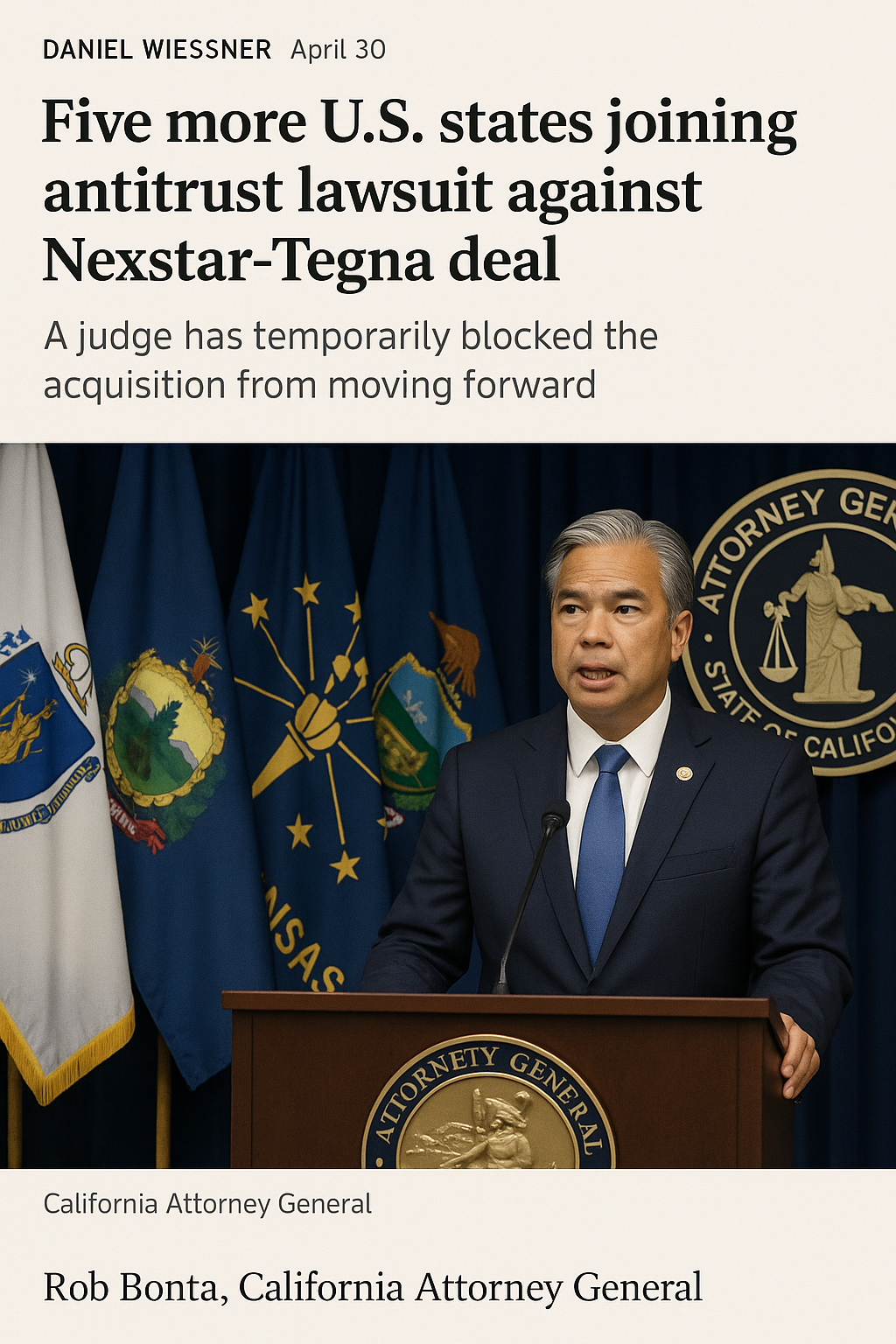 Additional States Join Legal Challenge Against Nexstar-Tegna Merger