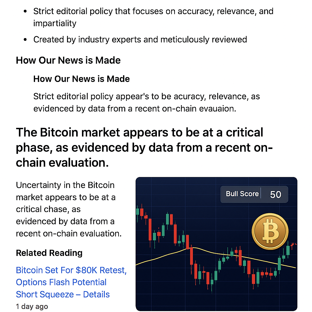 Is Bitcoin Facing a Transitional Phase? Bull Score Index Indicates Uncertain Trends