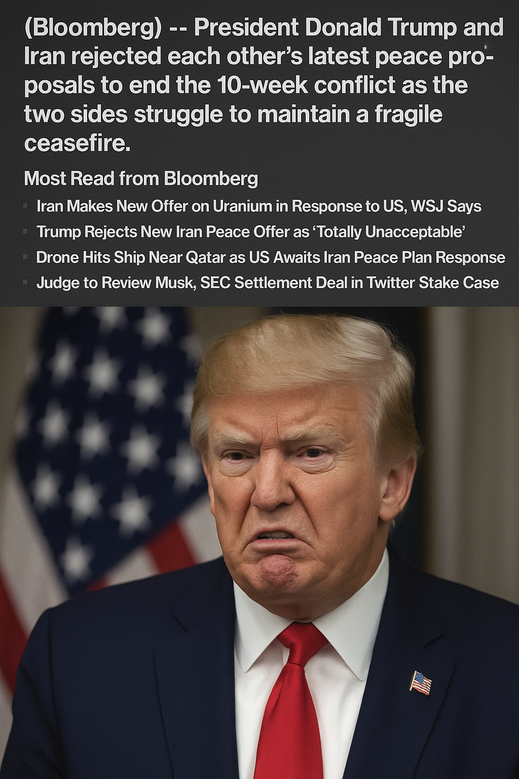 Trump Critiques Iran's New Peace Proposal as 'Unacceptable'